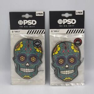 PSD Candy Skull Air Freshener The Big Sniff (3 Pack) Vanilla Scent Car Auto